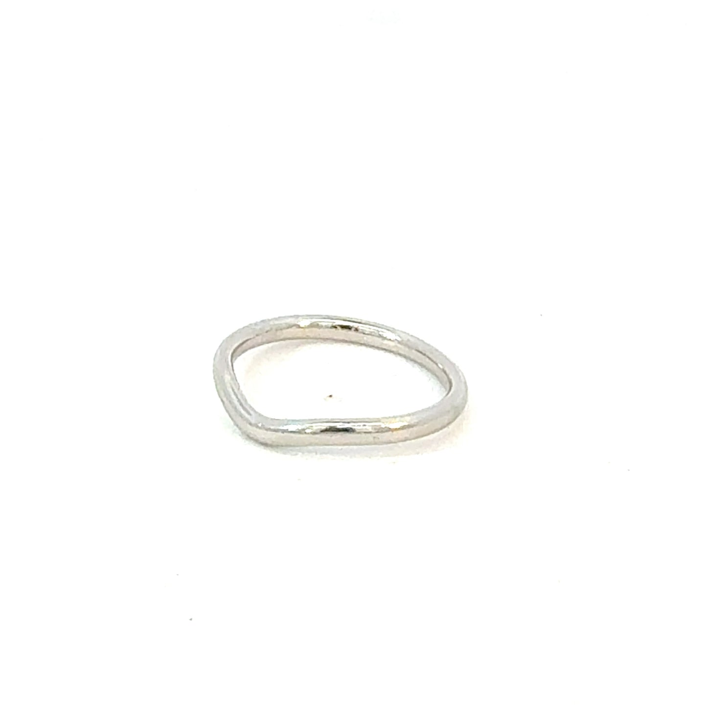Tiffany & Co Platinum Wave Band Ring Size 6.5 By Elsa Peretti 2.2 mm Estate TIF923