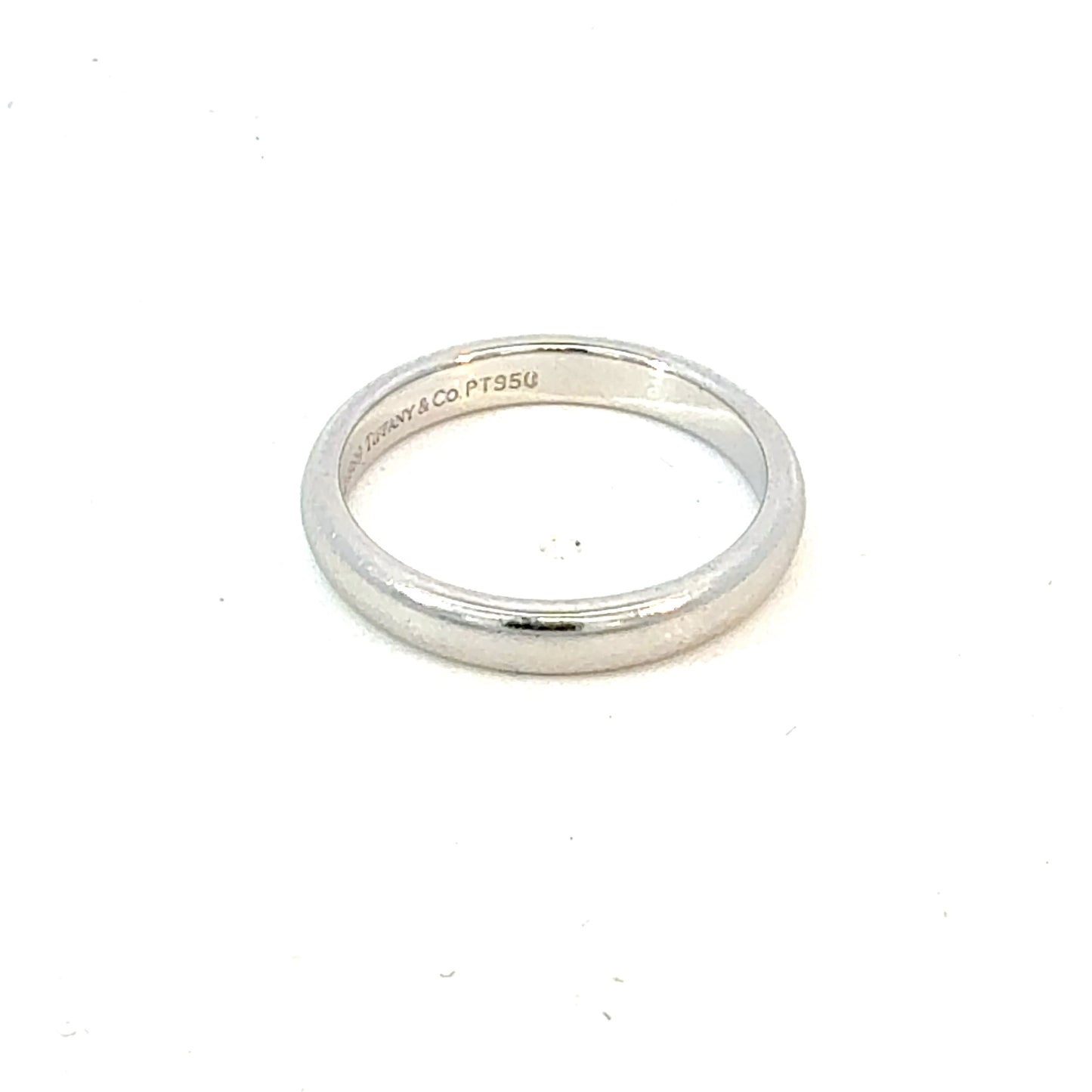 Tiffany & Co Platinum Band Ring Size 8, 2.5 mm Height Estate TIF925
