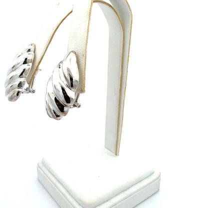 Tiffany & Co Omega Back Earrings Sterling Silver Estate TIF937