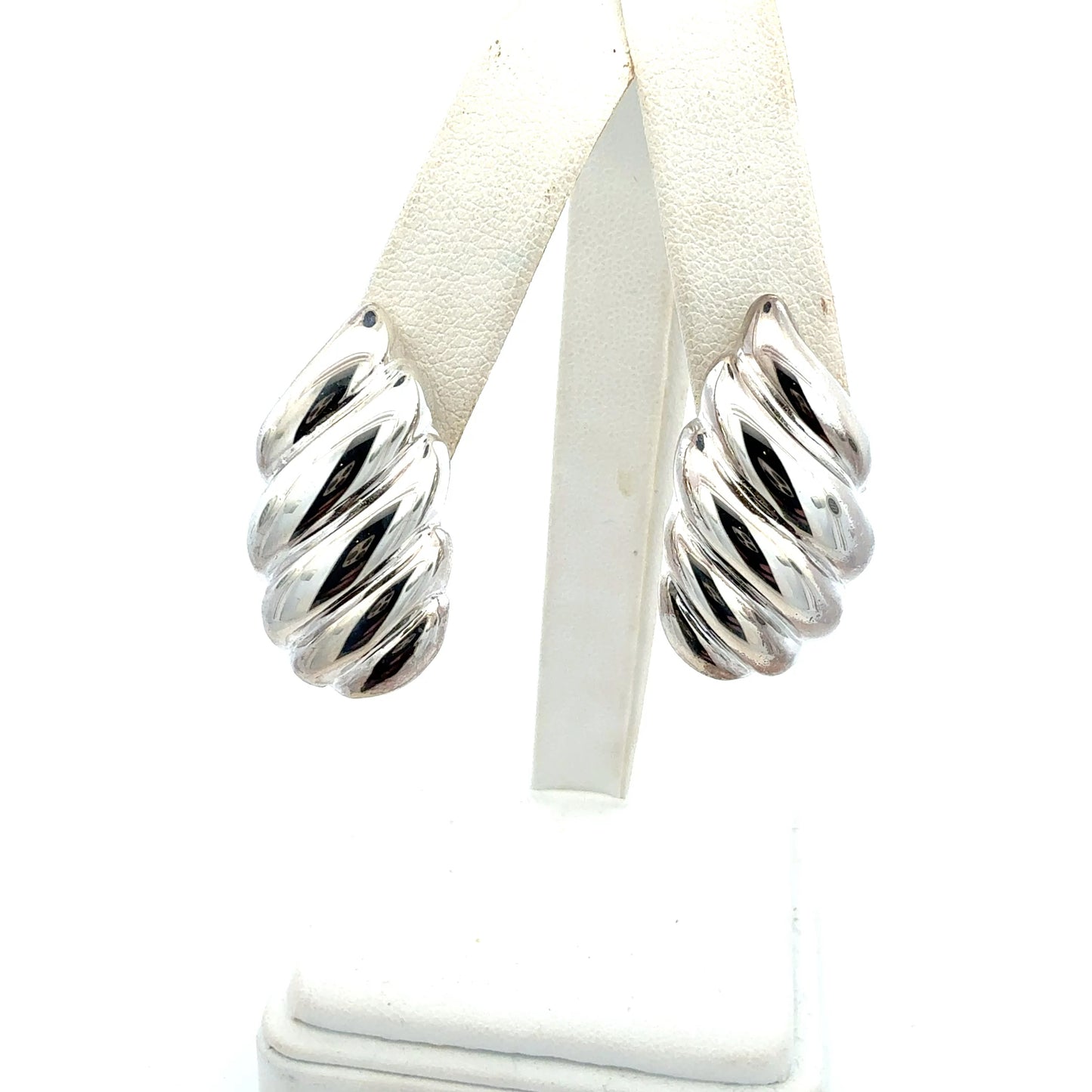 Tiffany & Co Omega Back Earrings Sterling Silver Estate TIF937