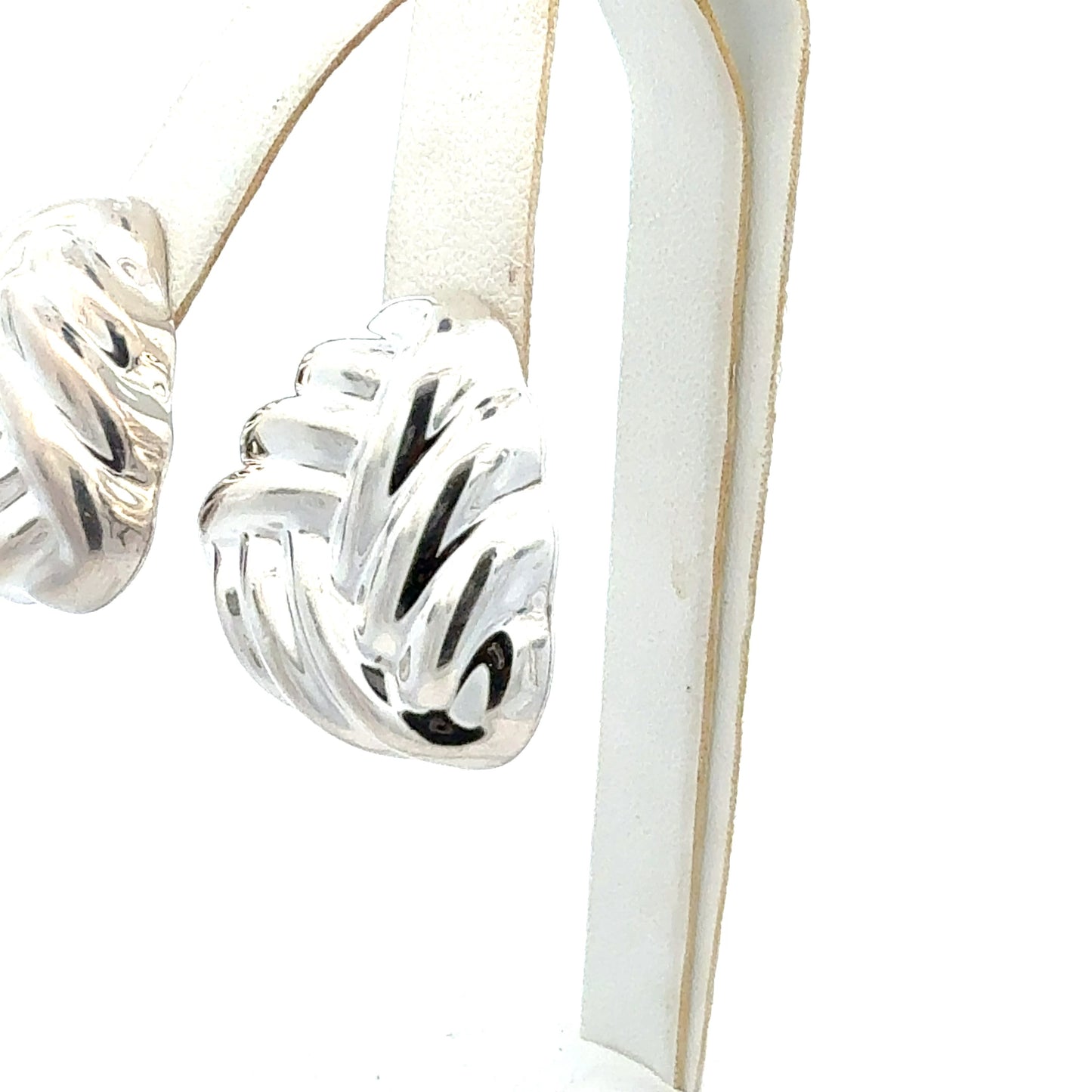 Tiffany & Co Puffed Omega Back Earrings Non Pierced Sterling Silver Estate TIF938