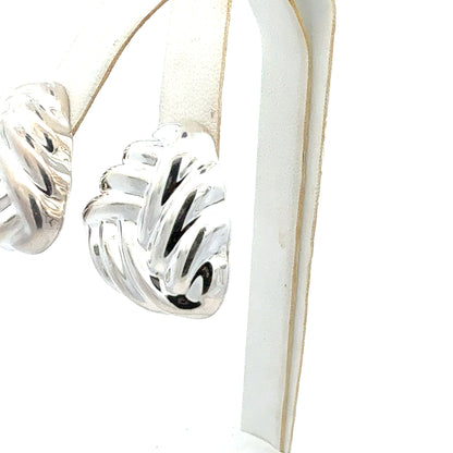 Tiffany & Co Puffed Omega Back Earrings Non Pierced Sterling Silver Estate TIF938