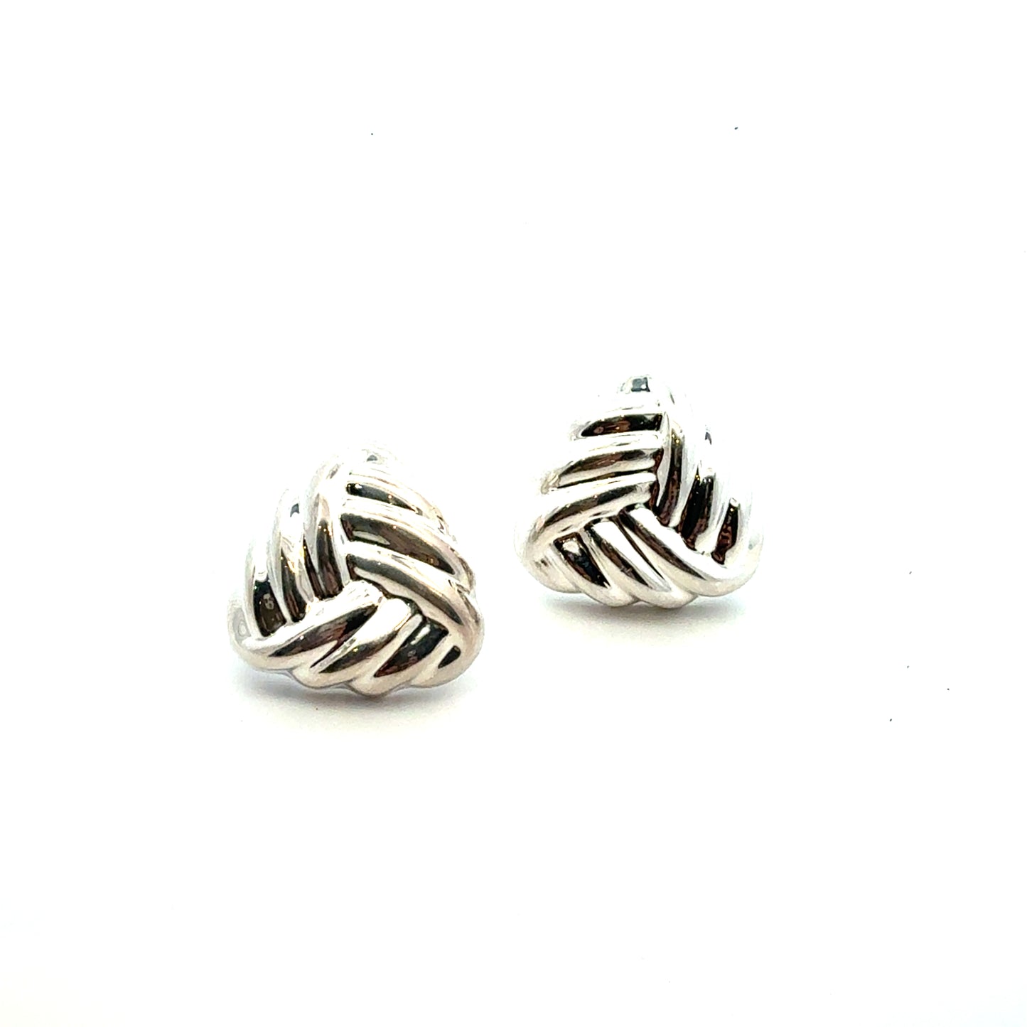 Tiffany & Co Puffed Omega Back Earrings Non Pierced Sterling Silver Estate TIF938