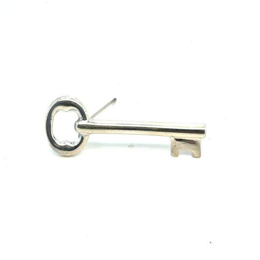 Tiffany & Co Estate Key Brooch Pin Sterling Silver TIF948