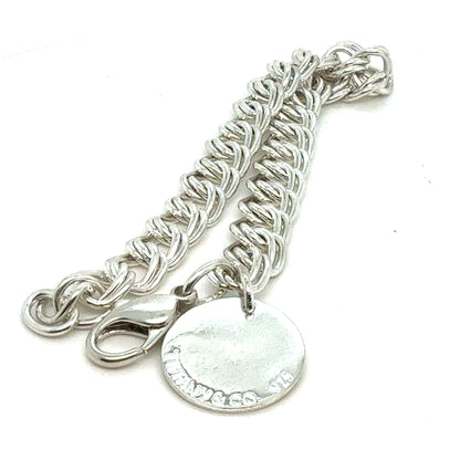 Tiffany & Co Estate Double Chain Bracelet 7.5" Sterling Silver TIF949