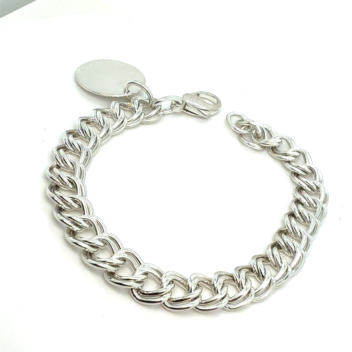 Tiffany & Co Estate Double Chain Bracelet 7.5" Sterling Silver TIF949