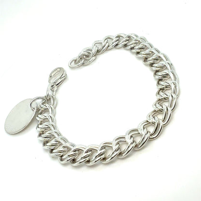 Tiffany & Co Estate Double Chain Bracelet 7.5" Sterling Silver TIF949