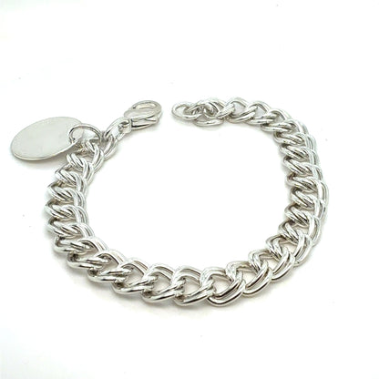 Tiffany & Co Estate Double Chain Bracelet 7.5" Sterling Silver TIF949