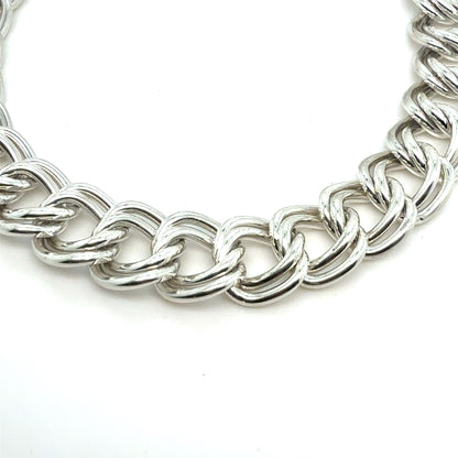 Tiffany & Co Estate Double Chain Bracelet 7.5" Sterling Silver TIF949