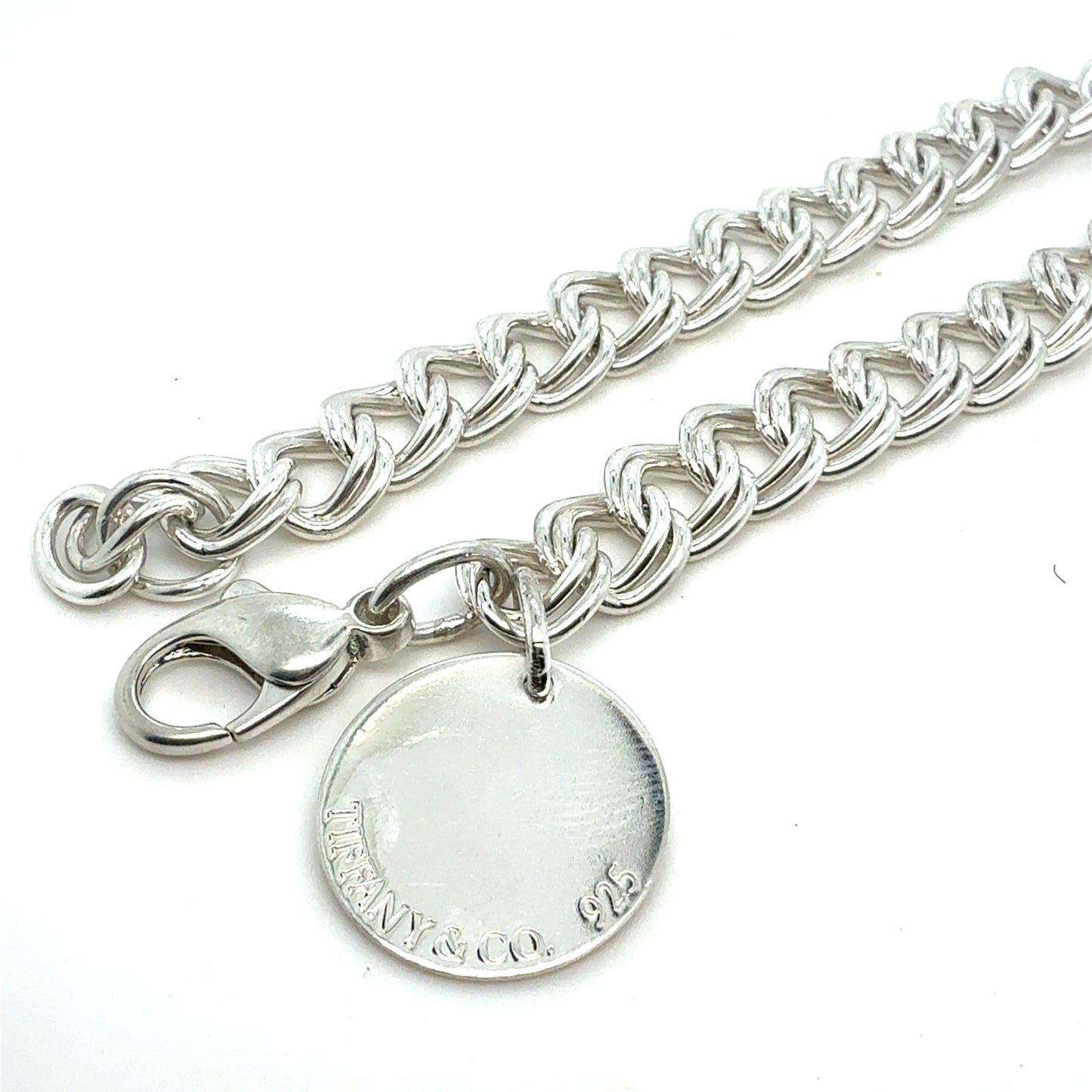 Tiffany & Co Estate Double Chain Bracelet 7.5" Sterling Silver TIF949