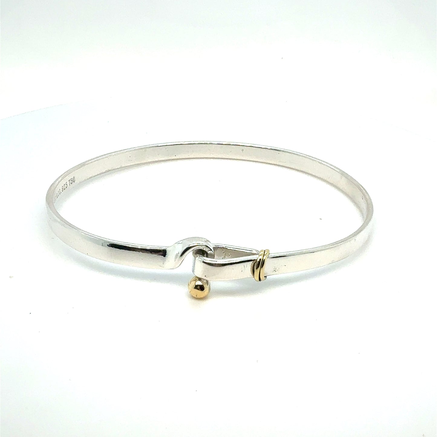 Tiffany & Co Estate Bangle Bracelet 7.5 18k Gold Sterling Silver TIF951