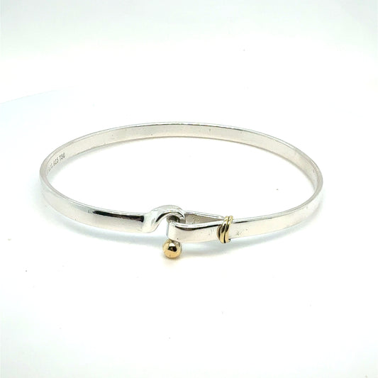 Tiffany & Co Estate Bangle Bracelet 7.5 18k Gold Sterling Silver TIF951