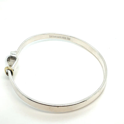 Tiffany & Co Estate Bangle Bracelet 7.5 18k Gold Sterling Silver TIF951