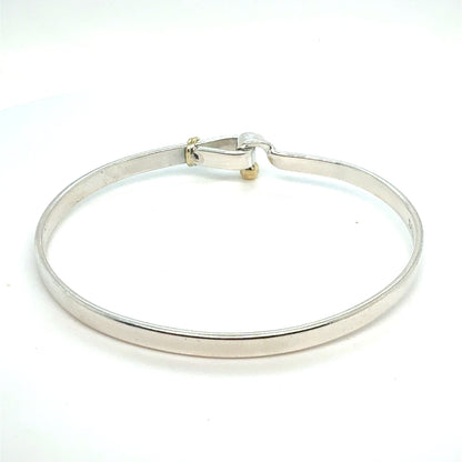 Tiffany & Co Estate Bangle Bracelet 7.5 18k Gold Sterling Silver TIF951