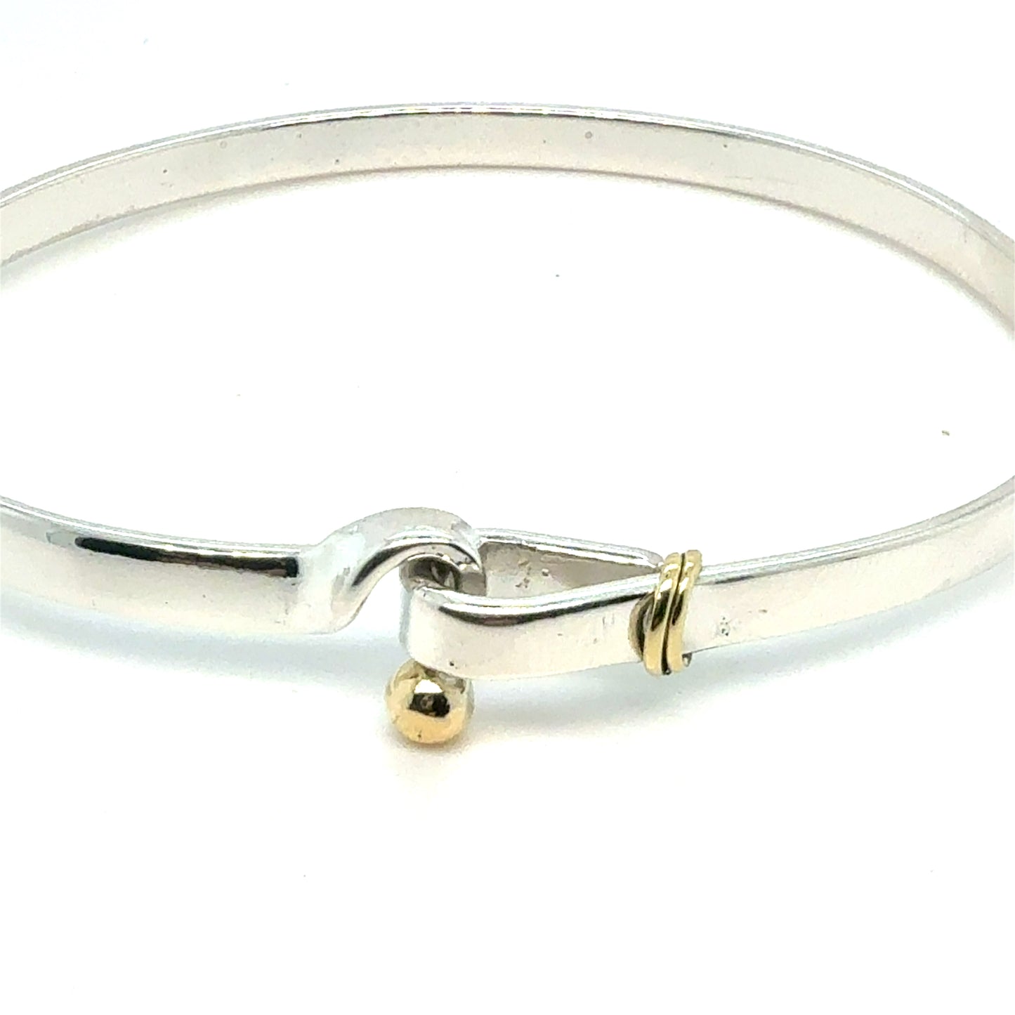 Tiffany & Co Estate Bangle Bracelet 7.5 18k Gold Sterling Silver TIF951