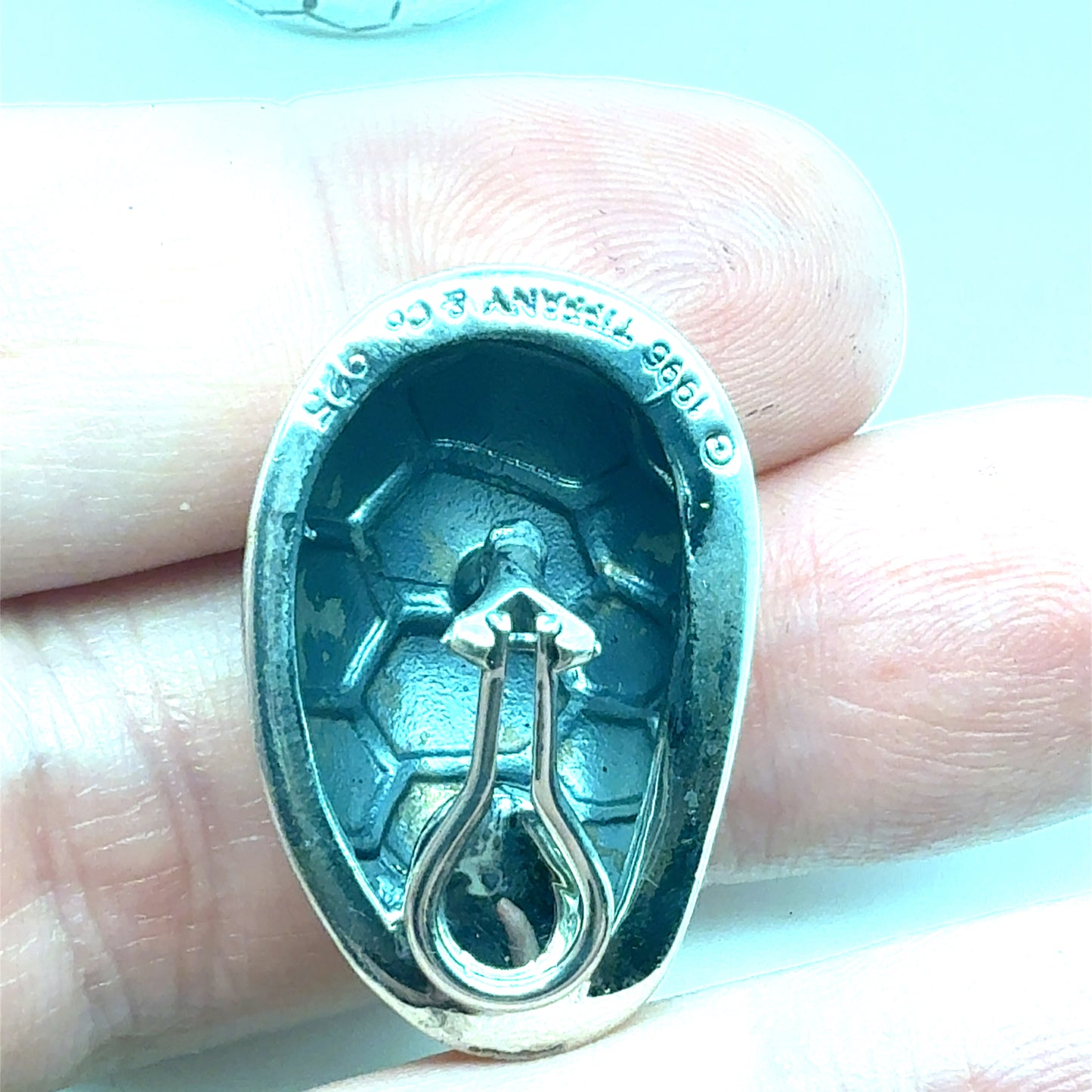 Tiffany & Co Estate Alligator Clip on Earrings Sterling Silver TIF953