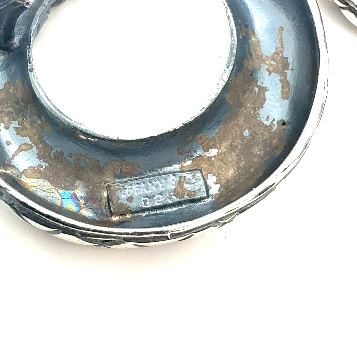 Tiffany & Co Estate Omega Back Clip on Earrings Sterling Silver TIF954