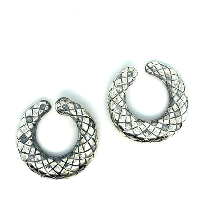 Tiffany & Co Estate Omega Back Clip on Earrings Sterling Silver TIF954