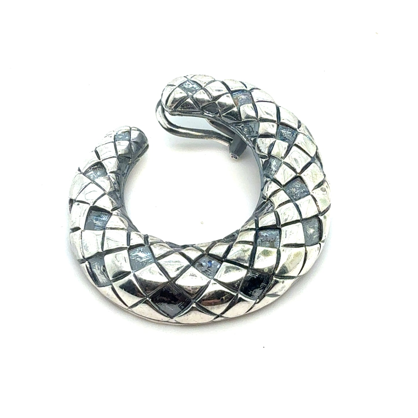 Tiffany & Co Estate Omega Back Clip on Earrings Sterling Silver TIF954