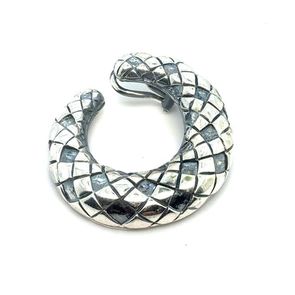 Tiffany & Co Estate Omega Back Clip on Earrings Sterling Silver TIF954