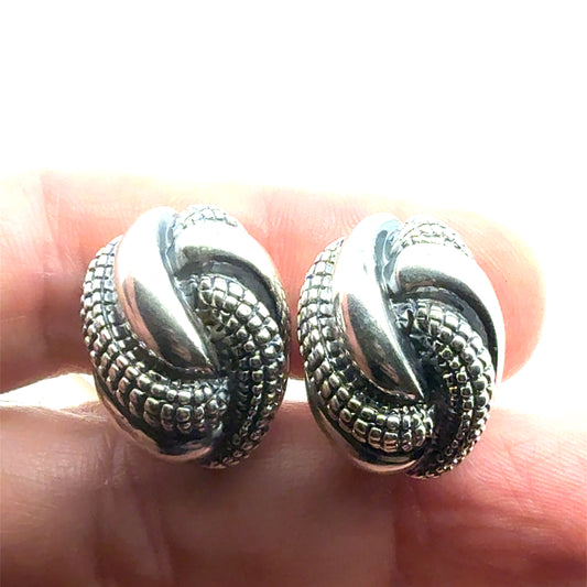 Tiffany & Co Estate Clip on Earrings 1" Sterling Silver TIF964