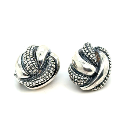 Tiffany & Co Estate Clip on Earrings 1" Sterling Silver TIF964