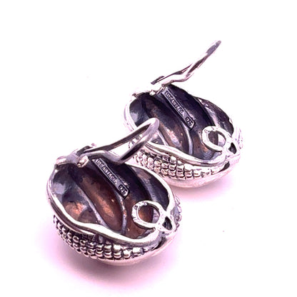 Tiffany & Co Estate Clip on Earrings 1" Sterling Silver TIF964