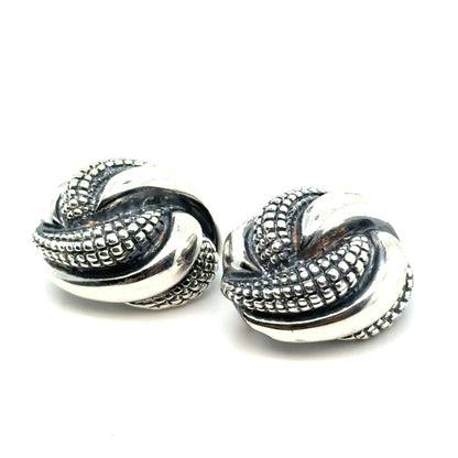 Tiffany & Co Estate Clip on Earrings 1" Sterling Silver TIF964