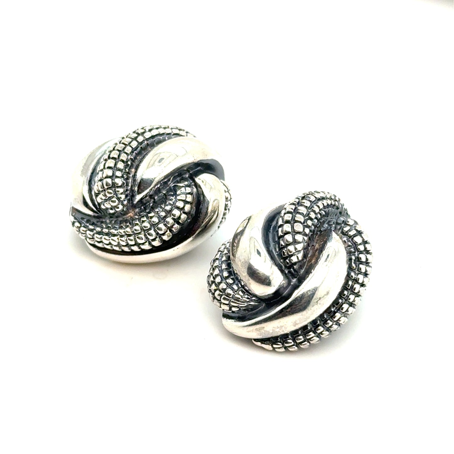 Tiffany & Co Estate Clip on Earrings 1" Sterling Silver TIF964