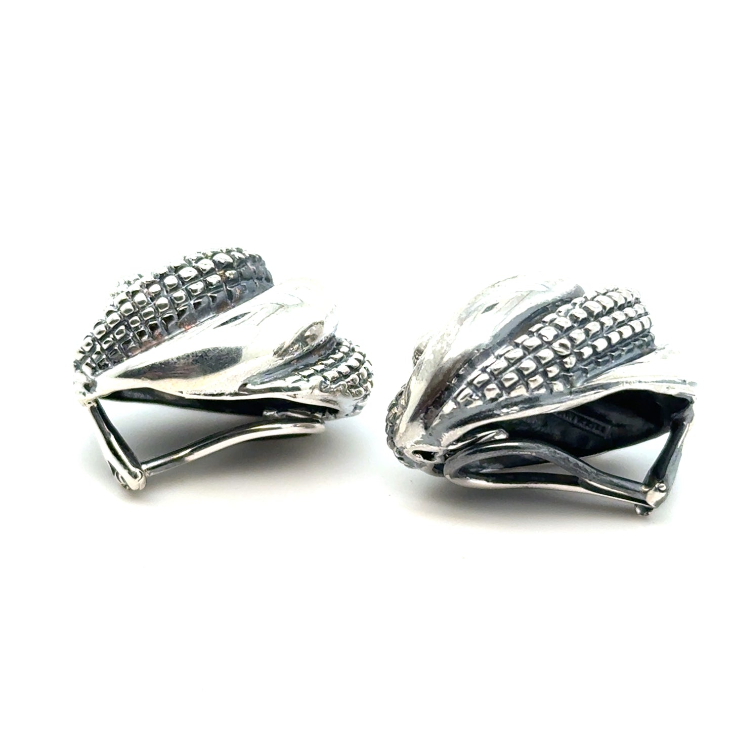 Tiffany & Co Estate Clip on Earrings 1" Sterling Silver TIF964