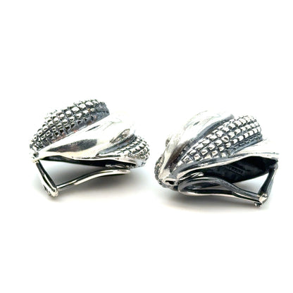 Tiffany & Co Estate Clip on Earrings 1" Sterling Silver TIF964