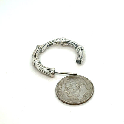 Tiffany & Co Estate Bamboo 1" Earrings without Backs Sterling Silver TIF966