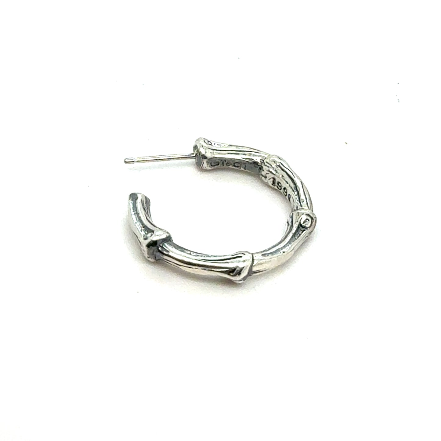 Tiffany & Co Estate Bamboo 1" Earrings without Backs Sterling Silver TIF966