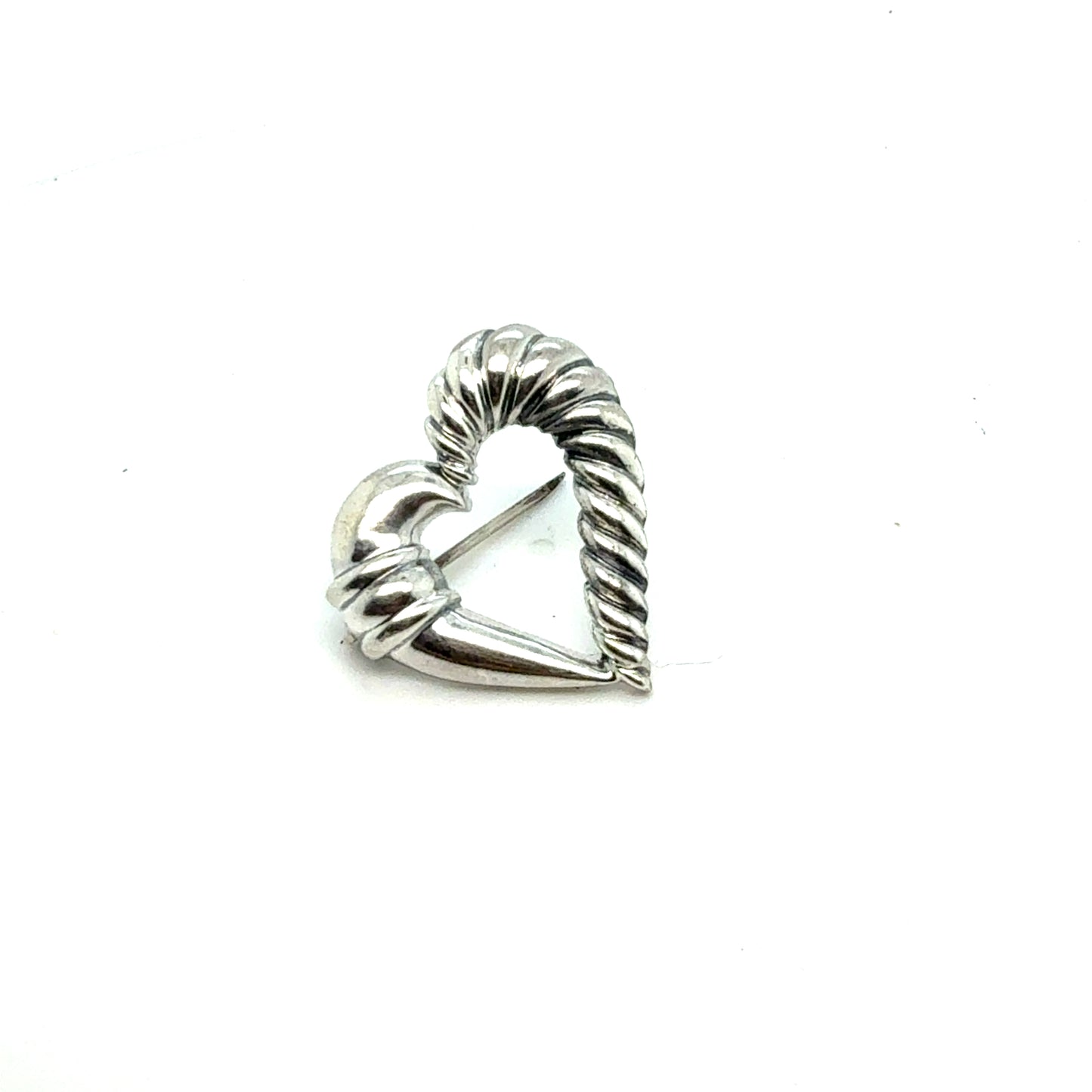 Tiffany & Co Estate Heart Brooch Pin Sterling Silver TIF971