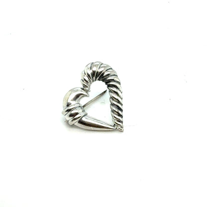 Tiffany & Co Estate Heart Brooch Pin Sterling Silver TIF971