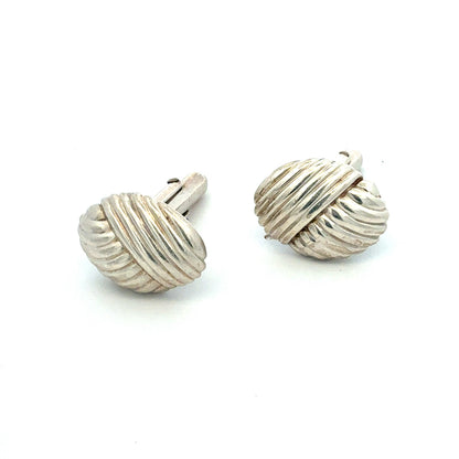 Tiffany & Co Estate Crossover knot Cufflinks Sterling Silver TIF989