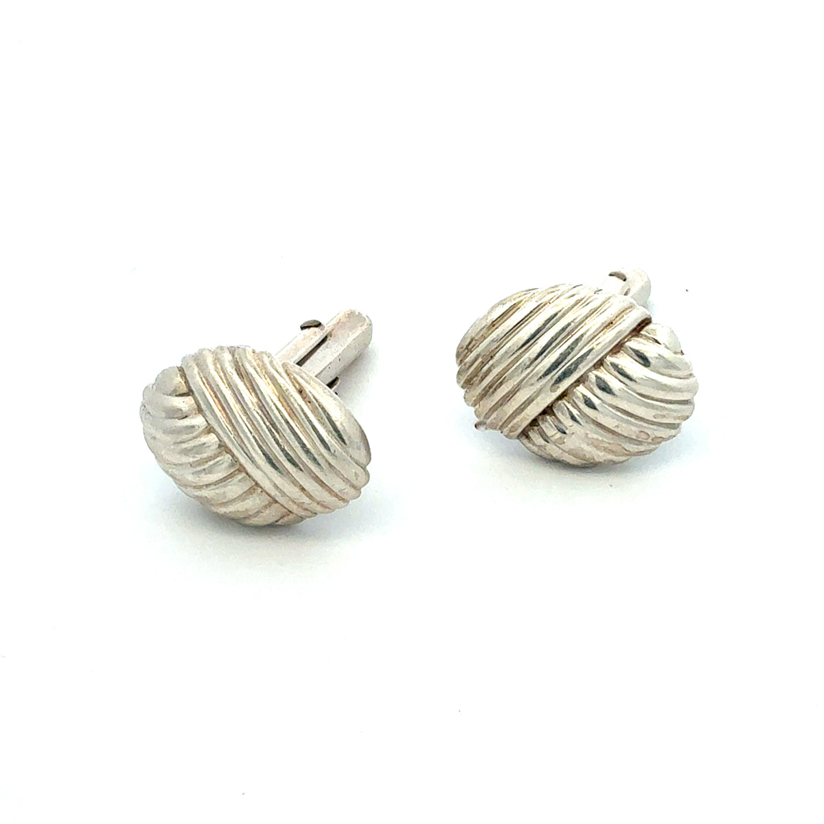 Tiffany & Co Estate Crossover knot Cufflinks Sterling Silver TIF989