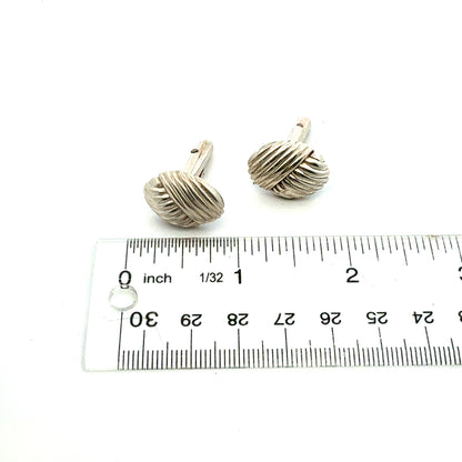 Tiffany & Co Estate Crossover knot Cufflinks Sterling Silver TIF989