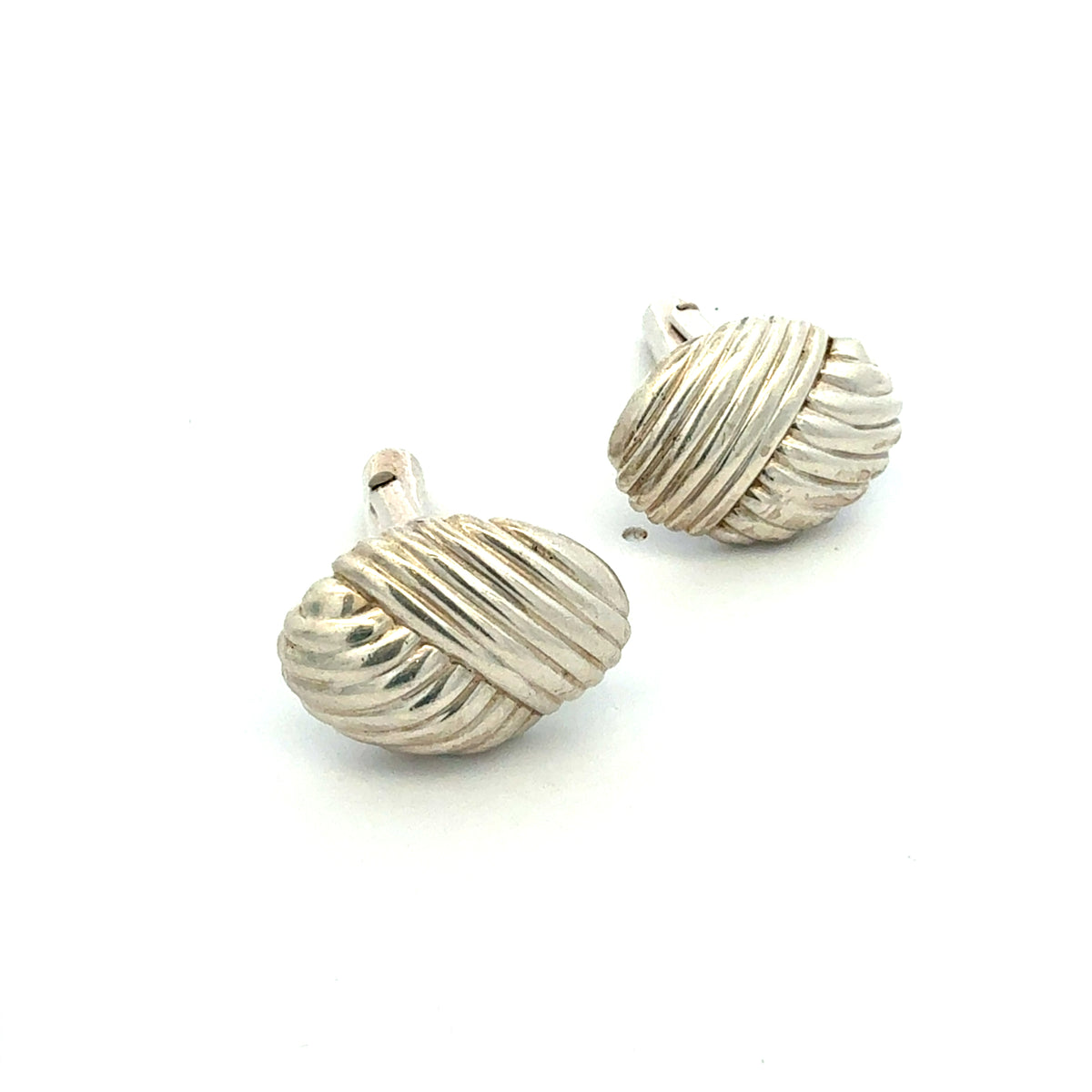 Tiffany & Co Estate Crossover knot Cufflinks Sterling Silver TIF989