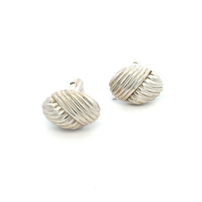 Tiffany & Co Estate Crossover knot Cufflinks Sterling Silver TIF989