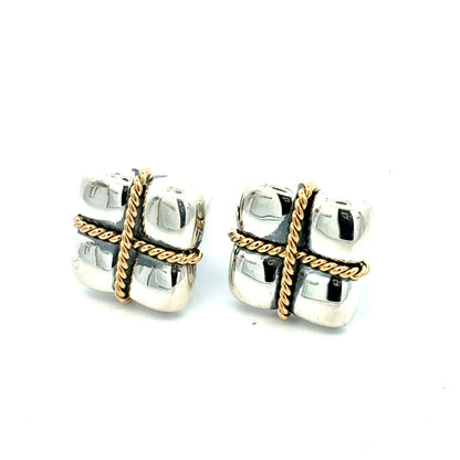 Tiffany & Co Estate Cufflinks Sterling Silver + 18K Gold TIF990