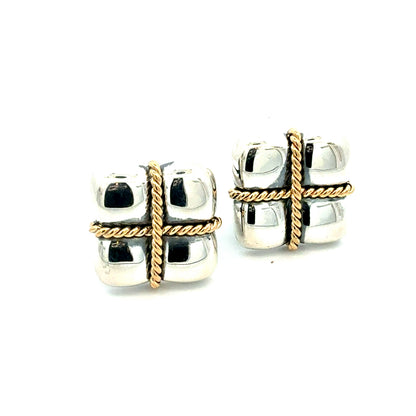 Tiffany & Co Estate Cufflinks Sterling Silver + 18K Gold TIF990