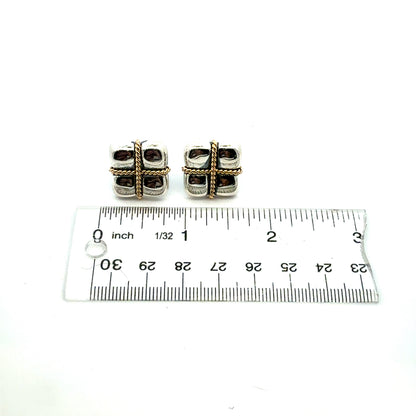 Tiffany & Co Estate Cufflinks Sterling Silver + 18K Gold TIF990