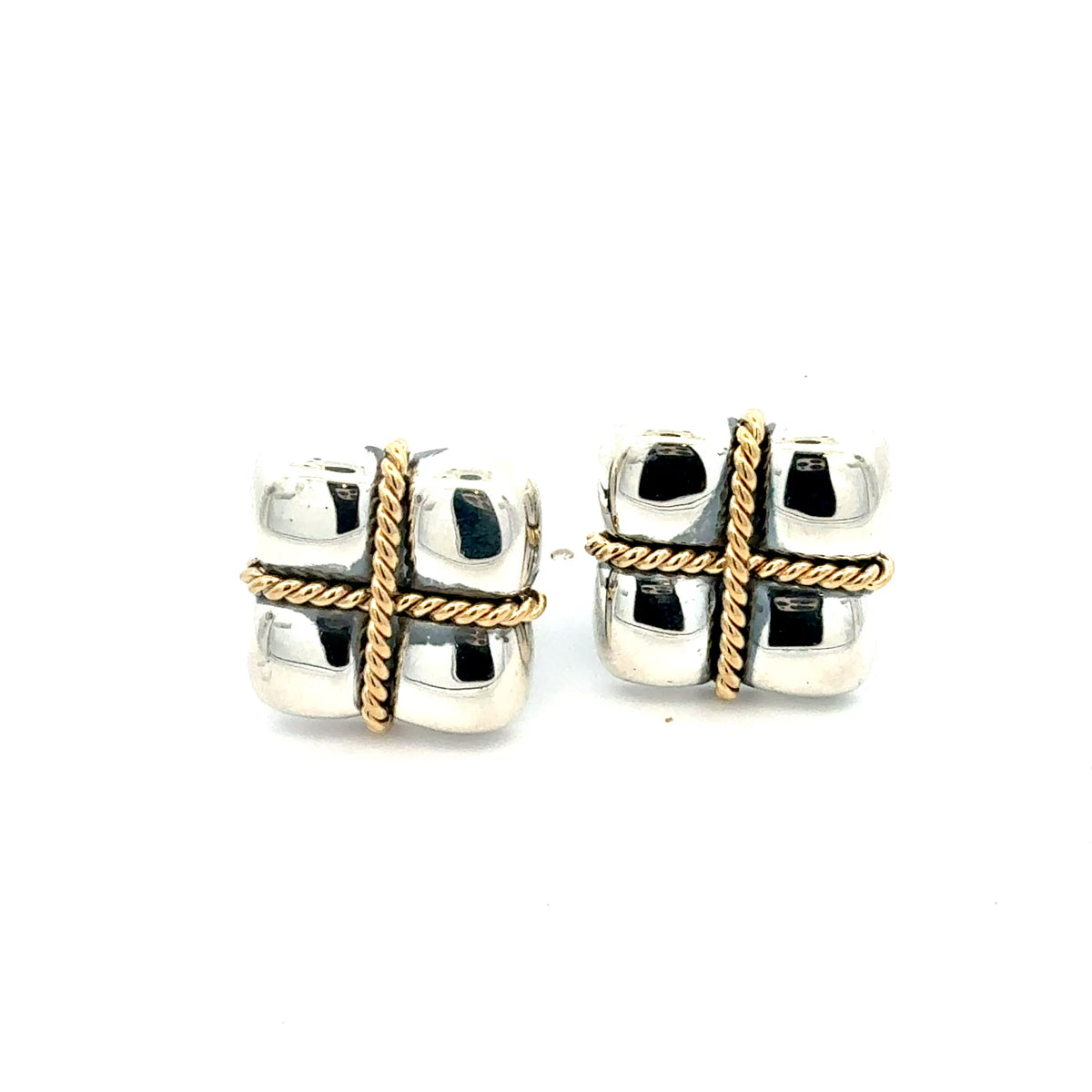 Tiffany & Co Estate Cufflinks Sterling Silver + 18K Gold TIF990