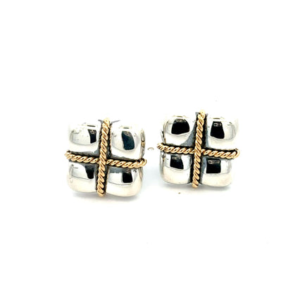 Tiffany & Co Estate Cufflinks Sterling Silver + 18K Gold TIF990