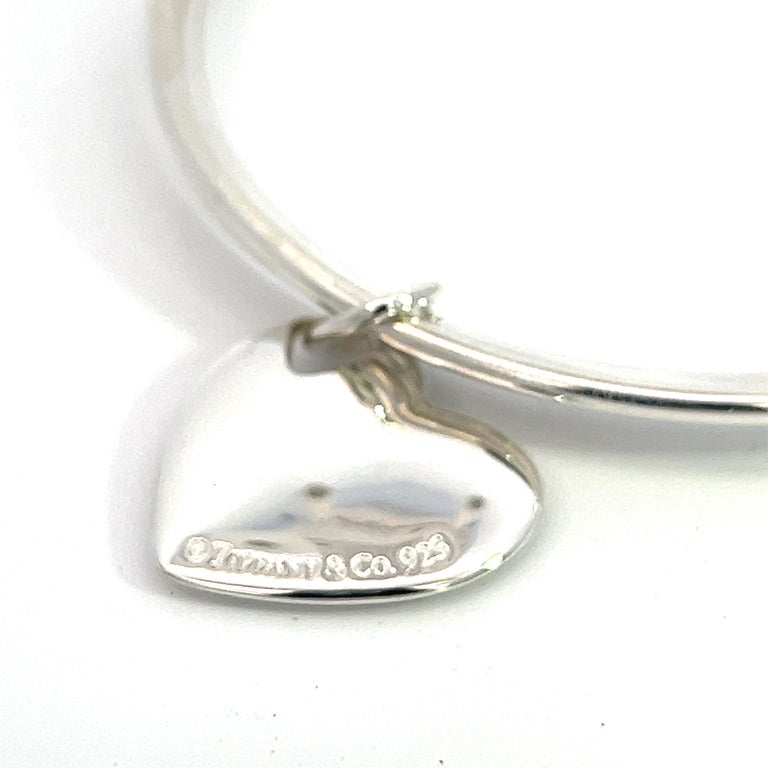 Tiffany & Co Estate 3 Bangle with Heart 7.5" Silver TIF522