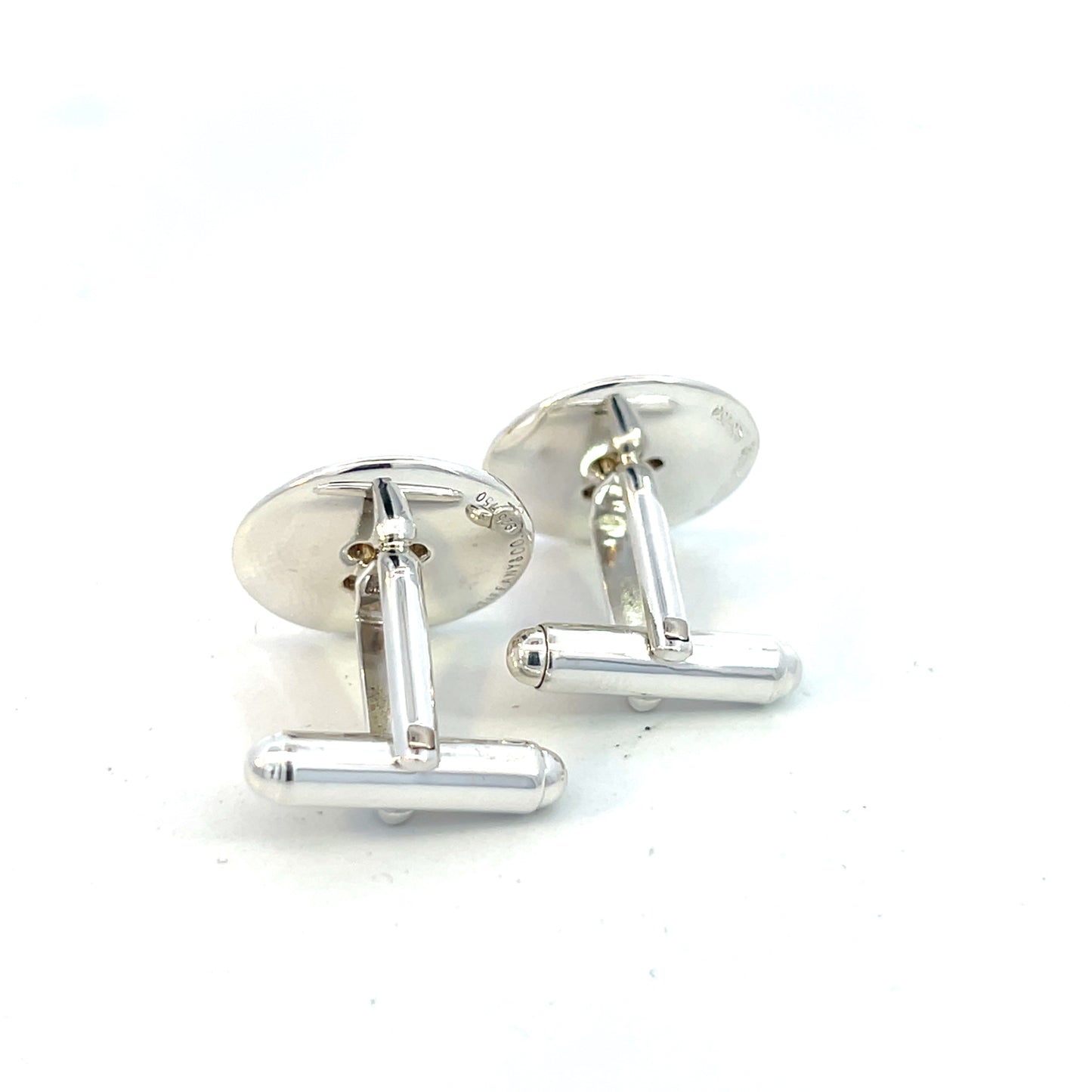 Tiffany & Co Estate Men Button Cufflinks 18k Gold Sterling Silver TIF767