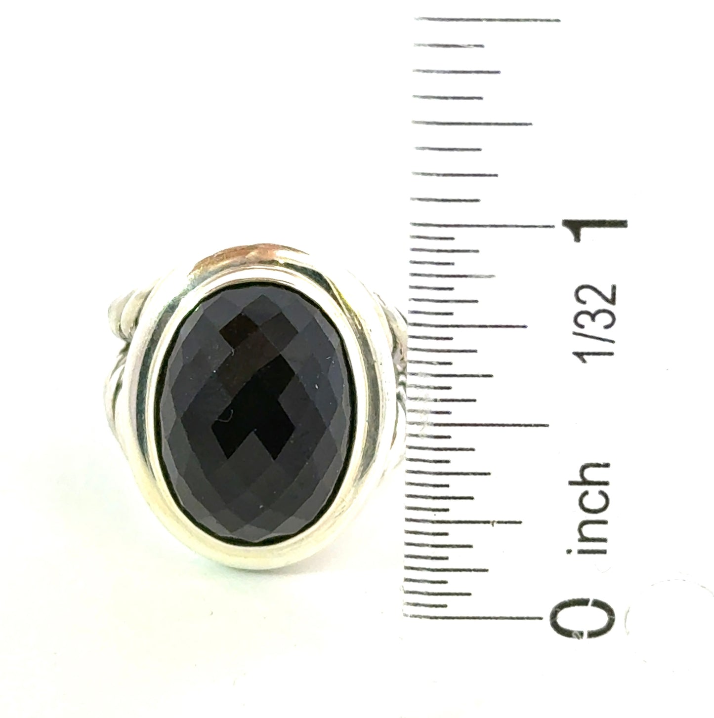 David Yurman Albion Onyx Ring Size 8 Sterling Silver Estate DY595