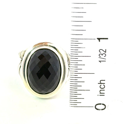 David Yurman Albion Onyx Ring Size 8 Sterling Silver Estate DY595