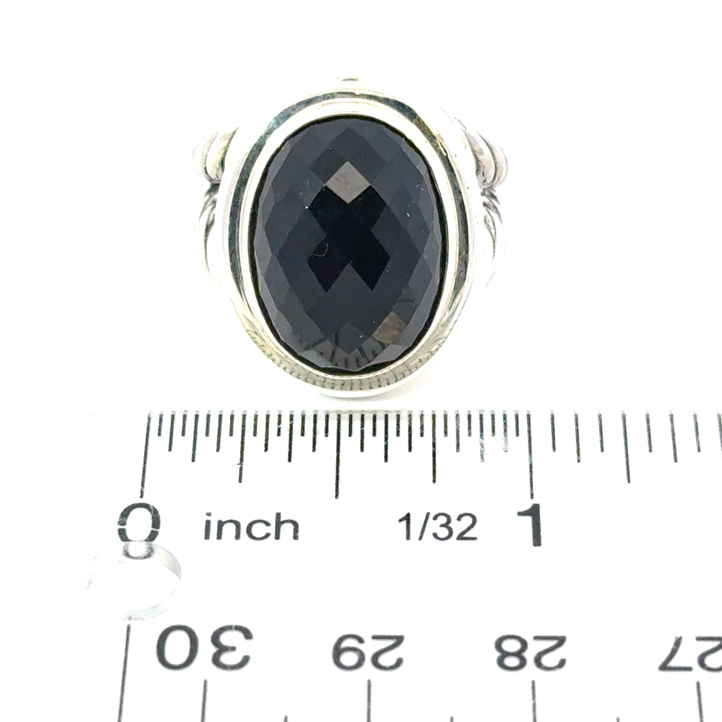 David Yurman Albion Onyx Ring Size 8 Sterling Silver Estate DY595